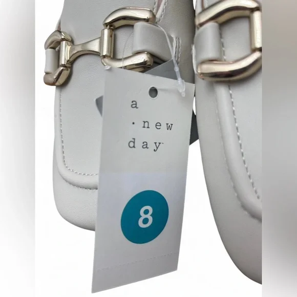 NWT A New Day Cream Memory Foam Block Heels Size 8 Slingback Loafers - Picture 5 of 6